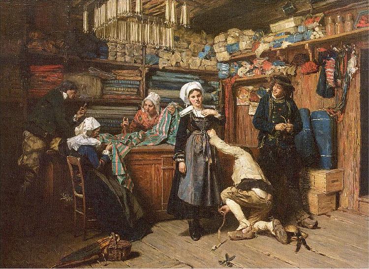 Mosler, Henry Buying the Wedding Trousseau Spain oil painting art
